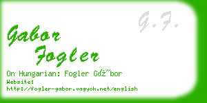 gabor fogler business card